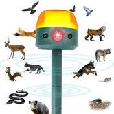 Ultrasonic Solar Animal Repeller for Yard,5 Modes Outdoor Repellent with Motion Sensor,Flashing Light