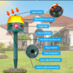 Ultrasonic Solar Animal Repeller for Yard,5 Modes Outdoor Repellent with Motion Sensor,Flashing Light