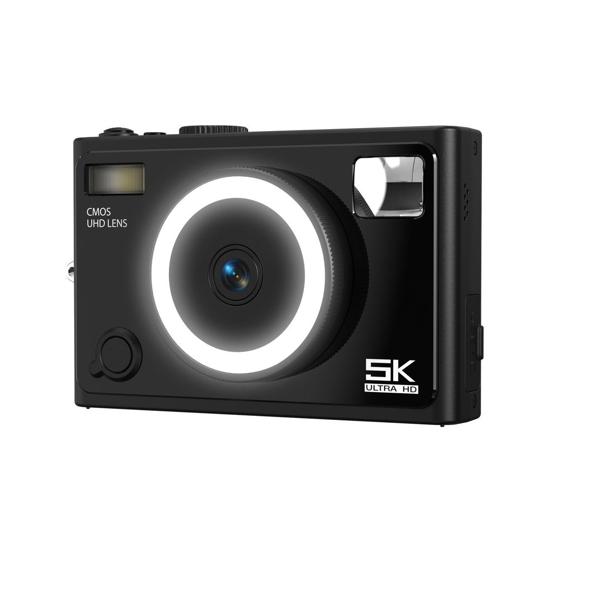 Black 5K 64MP High Definition Student Campus Digital Camera Beauty Selfie Mirrorless CCD Travel WiFi