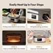 Cordless Electric Heated Lunch Box,Rechargeable Self Heating Battery Powered Food Warmer with 1L Container Fork Spoon and Insulated Carry Bag (White)