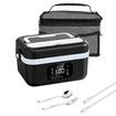 Electric Lunch Box,60W Cordless Portable 1L Food Warmer with Automatic Heating,Temperature Regulation,Type-C Charging for Car,Truck,Office