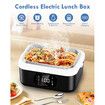Electric Lunch Box,60W Cordless Portable 1L Food Warmer with Automatic Heating,Temperature Regulation,Type-C Charging for Car,Truck,Office