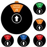 Office Door Privacy Sign, 6 Options, Do Not Disturb/Please Knock/Out of Office/In a Meeting/Come Back Soon/Working Remotely Color Black