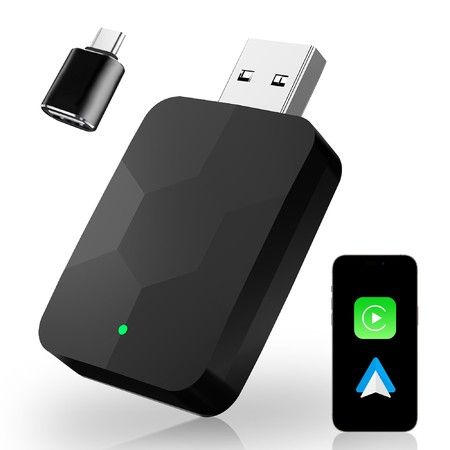Wireless Carplay Adapter,2 in 1 Wireless Car Play and Android Auto Adapter Plug  Play Low Latency for Cars from 2016 and iOS 12+,Android 11+