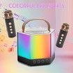 Mini Karaoke Machine for Kids, Portable Bluetooth Karaoke Speaker with 2 Wireless Microphones and Party Lights, Birthday Gifts for Girls Boys, Black