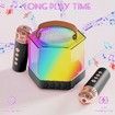 Mini Karaoke Machine for Kids, Portable Bluetooth Karaoke Speaker with 2 Wireless Microphones and Party Lights, Birthday Gifts for Girls Boys, Black