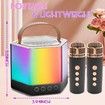 Mini Karaoke Machine for Kids, Portable Bluetooth Karaoke Speaker with 2 Wireless Microphones and Party Lights, Birthday Gifts for Girls Boys, Black