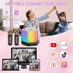 Mini Karaoke Machine for Kids, Portable Bluetooth Karaoke Speaker with 2 Wireless Microphones and Party Lights, Birthday Gifts for Girls Boys, Black