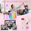 Mini Karaoke Machine for Kids, Portable Bluetooth Karaoke Speaker with 2 Wireless Microphones and Party Lights, Birthday Gifts for Girls Boys, Purple