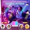 Mini Karaoke Machine for Kids, Portable Bluetooth Karaoke Speaker with 2 Wireless Mics and LED Color Lights, Home KTV, Birthday for Girls and Boys, Beige