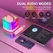 Mini Karaoke Machine for Kids, Portable Bluetooth Karaoke Speaker with 2 Wireless Mics and LED Color Lights, Home KTV, Birthday for Girls and Boys, Pink
