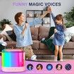 Mini Karaoke Machine for Kids, Portable Bluetooth Karaoke Speaker with 2 Wireless Mics and LED Color Lights, Home KTV, Birthday for Girls and Boys, Pink