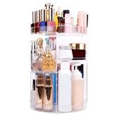 Make Up Organiser Storage Box,360 Degree Rotation Dressing Table Skincare Storage Cosmetic Box For Dresser,Bathroom,Bedroom