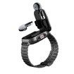 Black Steel Strap Smart Watch Bluetooth Headset 2in1 Full Screen Touch Bluetooth Call Sports Watch Monitor