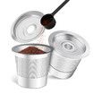 2 Reusable Stainless Steel Coffee Capsules With coffee Spoon Kuerig 1.0 Compatible Filter Coffee Machine