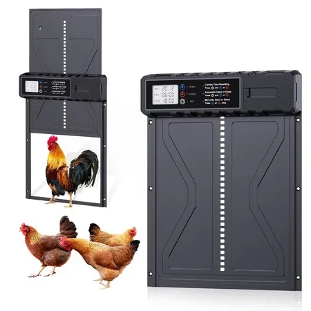 Automatic Chicken Coop Door, New Automatic Chicken Door with Timer and LCD Display, IPX3 Weatherproof Anti-Pinch Chicken Door