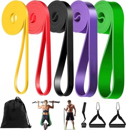 Resistance Bands,5 Pack Sports Elastic Band,Assist Straps For Pull Ups,Resistance Bands For Exercise,Elastic Bands For Exercise At Home Or Gym
