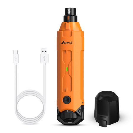 Dog Nail Grinder Super Quiet 45 db 6 Speed Pet Nail Grinder with 2 LED Lights for Large Medium Small Dogs with Dust Cap, Orange