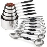 Measuring Cups and Spoons set of 17 Stainless Steel Measuring Cups Double Sided Magnetic Spoons Color Black