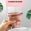 Foldable Silicone Cups,Travel Coffee Cups With Plastic Lids,Reusable Cup Set Suitable For Camping And Hiking Color Grey