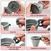 Foldable Silicone Cups,Travel Coffee Cups With Plastic Lids,Reusable Cup Set Suitable For Camping And Hiking Color Grey
