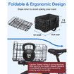 Bike Basket Front Rear,Folding Bicycle Basket with Removable Liner Bag,Large Quick Release Design Metal Ebike Basket