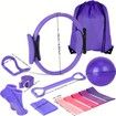 13 Pcs Pilates Rings Set For Home Gym Workouts Including Pilates Ball,Yoga Ring And Resistance Bands For Women Color Purple