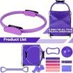 13 Pcs Pilates Rings Set For Home Gym Workouts Including Pilates Ball,Yoga Ring And Resistance Bands For Women Color Purple