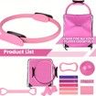 13 Pcs Pilates Rings Set For Home Gym Workouts Including Pilates Ball,Yoga Ring And Resistance Bands For Women Color Pink