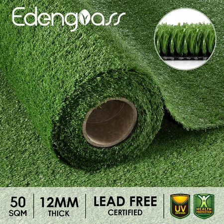 2x25m Artificial Grass Synthetic Turf Fake Imitation False Faux Green Lawn Roll 10mm Child Pet Friendly for Backyard Balcony Garden Patio