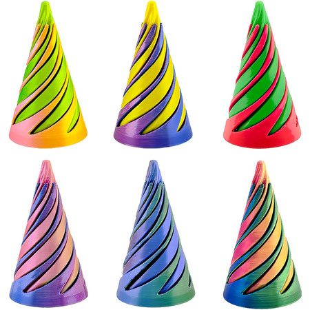 6Pcs Spiral Cone Toy, 3D Printed Spiral Cone Fidget Toy,Mini Vortex Thread Illusion Desktop Decor Souvenir Gift for Anxiety Relaxing