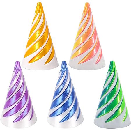 5Pcs Spiral Cone Toy, 3D Printed Spiral Cone Fidget Toy,Mini Vortex Thread Illusion Desktop Decor Souvenir Gift for Anxiety Relaxing