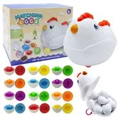 12 Pcs Montessori Sorter  Easter Matching Push Pull Chicken Box Learning Educational Toy Multiple Shapes Colors  Skills Sensor  Gift For Boys And Girls