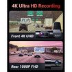 4k Dash Cam Front and Rear, 3.59 Inch IPS Screen, Built in 5G WiFi Dash Camera for Cars with App