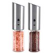 Gravity Electric Salt and Pepper Grinder Set, 2Pcs USB Rechargeable Stainless Steel Mills with Large Capacity Tall Glass