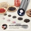 Gravity Electric Salt and Pepper Grinder Set, 2Pcs USB Rechargeable Stainless Steel Mills with Large Capacity Tall Glass