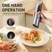 Gravity Electric Salt and Pepper Grinder Set, 2Pcs USB Rechargeable Stainless Steel Mills with Large Capacity Tall Glass