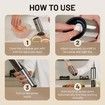Gravity Electric Salt and Pepper Grinder Set, 2Pcs USB Rechargeable Stainless Steel Mills with Large Capacity Tall Glass