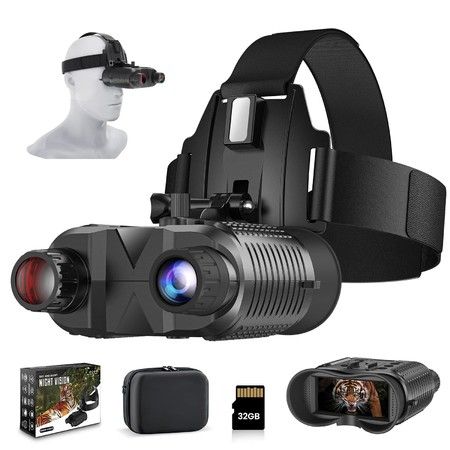 Head-Mounted Night Vision Goggles Rechargeable Hands Free Night Vision Binoculars Goggles,Digital Infrared Viewing 8X Digital Zoom