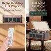 CD Player with Speakers HiFi Stereo Sound for Home,Bluetooth Retro Wood CD Music Players FM Radio with Remote Control,Support USB AUX Playback