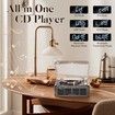 CD Player with Speakers HiFi Stereo Sound for Home,Bluetooth Retro Wood CD Music Players FM Radio with Remote Control,Support USB AUX Playback