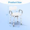 Swivel Shower Chair Medical Bath Seat Stool Adjustable Bathroom Tub Transfer Bench 360° Rotating Bedside Mobility Aid Back Arm Raised Seating Elderly