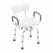 Swivel Shower Chair Medical Bath Seat Stool Adjustable Bathroom Tub Transfer Bench 360° Rotating Bedside Mobility Aid Back Arm Raised Seating Elderly