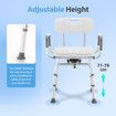 Swivel Shower Chair Medical Bath Seat Stool Adjustable Bathroom Tub Transfer Bench 360° Rotating Bedside Mobility Aid Back Arm Raised Seating Elderly