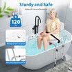 Sliding Shower Chair Seat Bath Tub Transfer Bench Stool Medical Assist Back Armrest Adjustable Inside Bathtub Aid Handicap Elderly Disabled Safety Belt