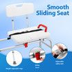 Sliding Shower Chair Seat Bath Tub Transfer Bench Stool Medical Assist Back Armrest Adjustable Inside Bathtub Aid Handicap Elderly Disabled Safety Belt