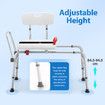 Sliding Shower Chair Seat Bath Tub Transfer Bench Stool Medical Assist Back Armrest Adjustable Inside Bathtub Aid Handicap Elderly Disabled Safety Belt