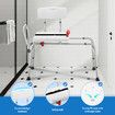Sliding Shower Chair Seat Bath Tub Transfer Bench Stool Medical Assist Back Armrest Adjustable Inside Bathtub Aid Handicap Elderly Disabled Safety Belt