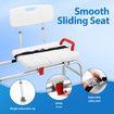 Sliding Shower Chair Seat Bath Tub Transfer Bench Stool Medical Assist Back Armrest Adjustable Inside Bathtub Aid Handicap Elderly Disabled Safety Belt