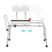 Sliding Shower Chair Seat Bath Tub Transfer Bench Stool Medical Assist Back Armrest Adjustable Inside Bathtub Aid Handicap Elderly Disabled Safety Belt